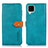 Leather Case Stands Flip Cover Holder N07P for Samsung Galaxy A12 5G Cyan