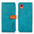 Leather Case Stands Flip Cover Holder N07P for Samsung Galaxy A22 5G SC-56B Cyan