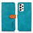 Leather Case Stands Flip Cover Holder N07P for Samsung Galaxy A23 4G Cyan