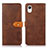 Leather Case Stands Flip Cover Holder N07P for Samsung Galaxy A23s Brown