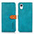 Leather Case Stands Flip Cover Holder N07P for Samsung Galaxy A23s Cyan