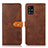 Leather Case Stands Flip Cover Holder N07P for Samsung Galaxy A51 5G Brown