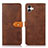 Leather Case Stands Flip Cover Holder N07P for Samsung Galaxy M04 Brown