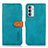 Leather Case Stands Flip Cover Holder N07P for Samsung Galaxy M13 4G Cyan