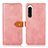 Leather Case Stands Flip Cover Holder N07P for Sony Xperia 5 IV Pink