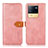 Leather Case Stands Flip Cover Holder N07P for Vivo iQOO Neo6 5G Pink