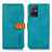 Leather Case Stands Flip Cover Holder N07P for Vivo iQOO Z6 5G Cyan