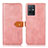 Leather Case Stands Flip Cover Holder N07P for Vivo iQOO Z6 5G Pink