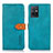 Leather Case Stands Flip Cover Holder N07P for Vivo T1 5G India Cyan