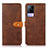 Leather Case Stands Flip Cover Holder N07P for Vivo V21e 4G