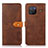 Leather Case Stands Flip Cover Holder N07P for Vivo X80 5G Brown