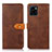 Leather Case Stands Flip Cover Holder N07P for Vivo Y32t Brown