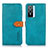 Leather Case Stands Flip Cover Holder N07P for Vivo Y76s 5G Cyan