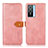 Leather Case Stands Flip Cover Holder N07P for Vivo Y76s 5G Pink