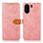 Leather Case Stands Flip Cover Holder N07P for Xiaomi Poco C65 Pink