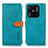 Leather Case Stands Flip Cover Holder N07P for Xiaomi Redmi 10C 4G Cyan