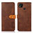 Leather Case Stands Flip Cover Holder N07P for Xiaomi Redmi 9C Brown