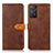 Leather Case Stands Flip Cover Holder N07P for Xiaomi Redmi Note 11 Pro 4G Brown