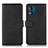 Leather Case Stands Flip Cover Holder N08P for Motorola Moto E13 Black