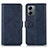 Leather Case Stands Flip Cover Holder N08P for Motorola Moto G14 Blue