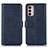 Leather Case Stands Flip Cover Holder N08P for Motorola Moto G42 Blue