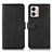 Leather Case Stands Flip Cover Holder N08P for Motorola Moto G53y 5G Black