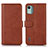 Leather Case Stands Flip Cover Holder N08P for Nokia C12 Brown