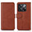 Leather Case Stands Flip Cover Holder N08P for OnePlus Ace Pro 5G Brown