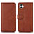 Leather Case Stands Flip Cover Holder N08P for Samsung Galaxy A04 4G Brown