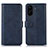 Leather Case Stands Flip Cover Holder N08P for Xiaomi Poco C65 Blue