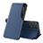 Leather Case Stands Flip Cover Holder Q01H for Samsung Galaxy A33 5G Blue