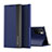 Leather Case Stands Flip Cover Holder Q01H for Xiaomi Redmi 10 (2022) Blue