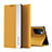 Leather Case Stands Flip Cover Holder Q01H for Xiaomi Redmi 10 (2022) Yellow