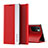 Leather Case Stands Flip Cover Holder Q01H for Xiaomi Redmi 10 4G Red