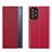 Leather Case Stands Flip Cover Holder Q02H for Samsung Galaxy A33 5G Red