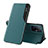 Leather Case Stands Flip Cover Holder Q02H for Xiaomi Mi 11T 5G Green