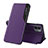 Leather Case Stands Flip Cover Holder Q02H for Xiaomi Poco C50 Purple