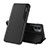 Leather Case Stands Flip Cover Holder Q02H for Xiaomi Poco C51 Black