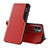 Leather Case Stands Flip Cover Holder Q02H for Xiaomi Poco C51 Red