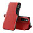 Leather Case Stands Flip Cover Holder Q02H for Xiaomi Redmi 10 (2022) Red