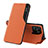 Leather Case Stands Flip Cover Holder Q02H for Xiaomi Redmi 10 India Orange