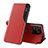 Leather Case Stands Flip Cover Holder Q02H for Xiaomi Redmi 10 India Red