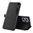 Leather Case Stands Flip Cover Holder Q02H for Xiaomi Redmi K50i 5G Black