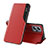 Leather Case Stands Flip Cover Holder Q02H for Xiaomi Redmi K50i 5G Red