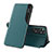 Leather Case Stands Flip Cover Holder Q02H for Xiaomi Redmi Note 11 4G (2022) Green