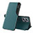 Leather Case Stands Flip Cover Holder Q02H for Xiaomi Redmi Note 11T Pro+ Plus 5G Green