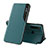 Leather Case Stands Flip Cover Holder Q02H for Xiaomi Redmi Note 8 (2021) Green