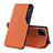 Leather Case Stands Flip Cover Holder Q04H for Samsung Galaxy M53 5G Orange