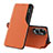 Leather Case Stands Flip Cover Holder QH1 for Huawei Honor 70 5G Orange