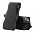 Leather Case Stands Flip Cover Holder QH1 for Huawei Honor 70 Lite 5G Black